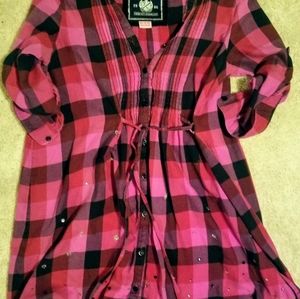 Pink and Black VS Pink Flannel Dress Shirt